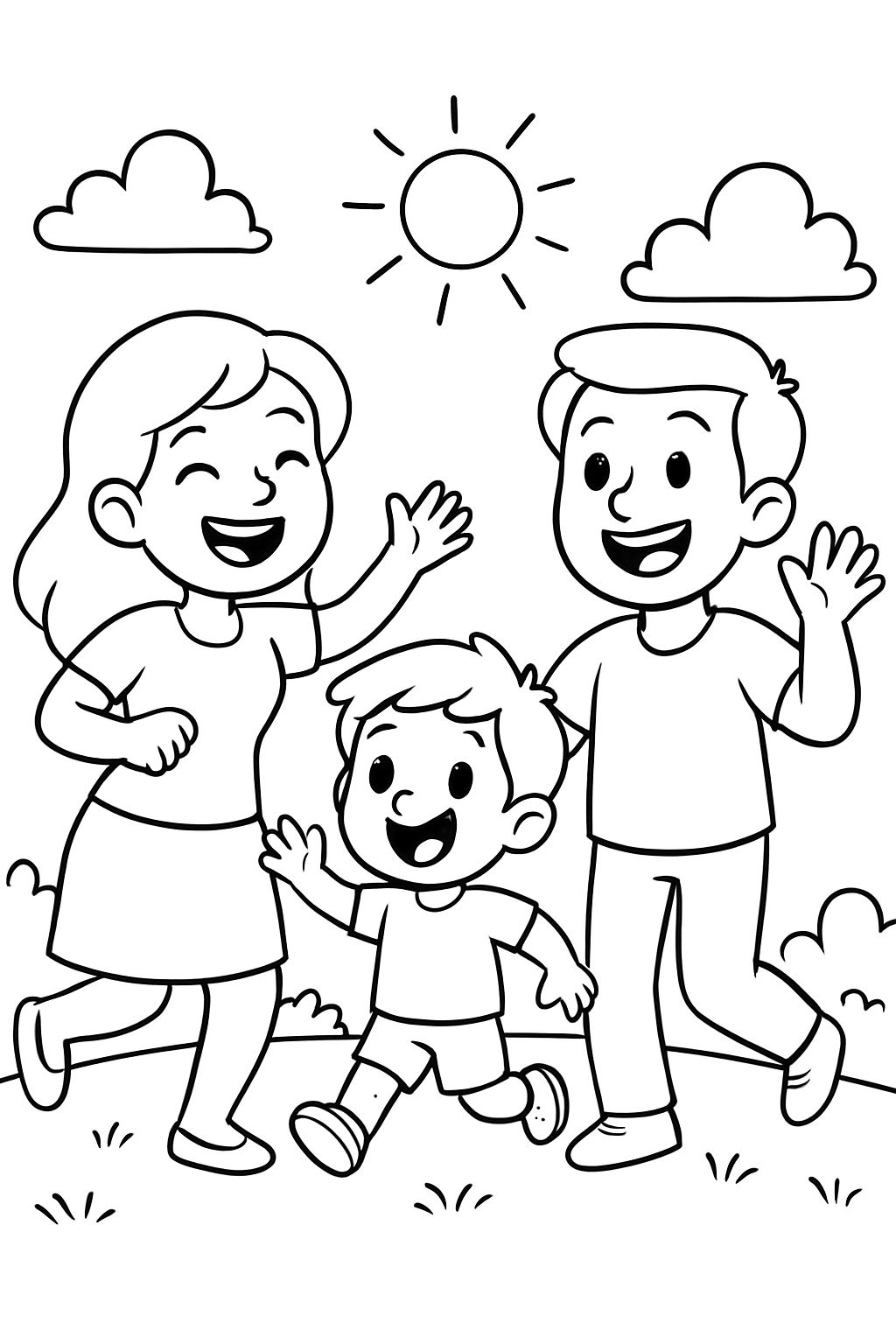 Maman, Papa et un petit garçon de 2 ans