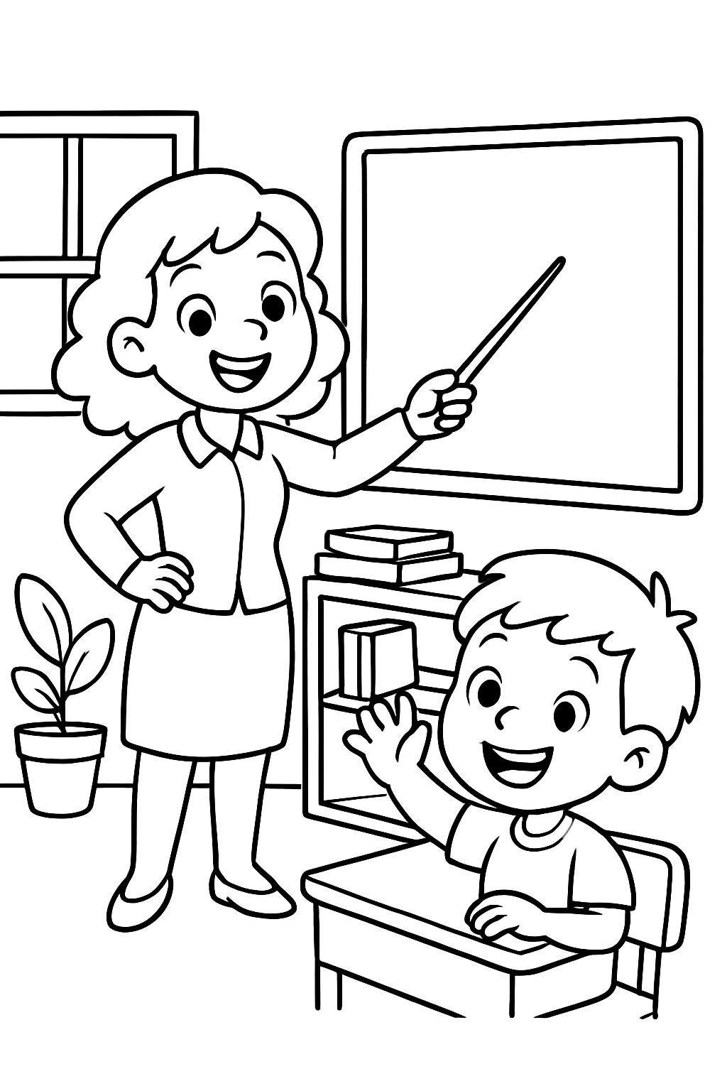 Um professor ensinando, apontando para o quadro branco. Um professor ensinando, apontando para o quadro branco.