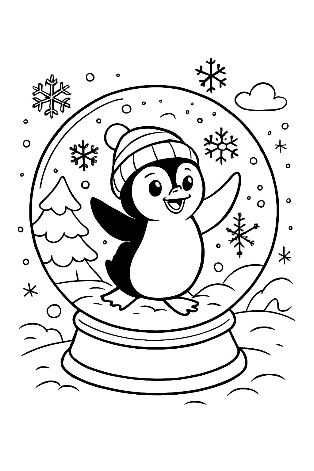 Snow globe with penguin