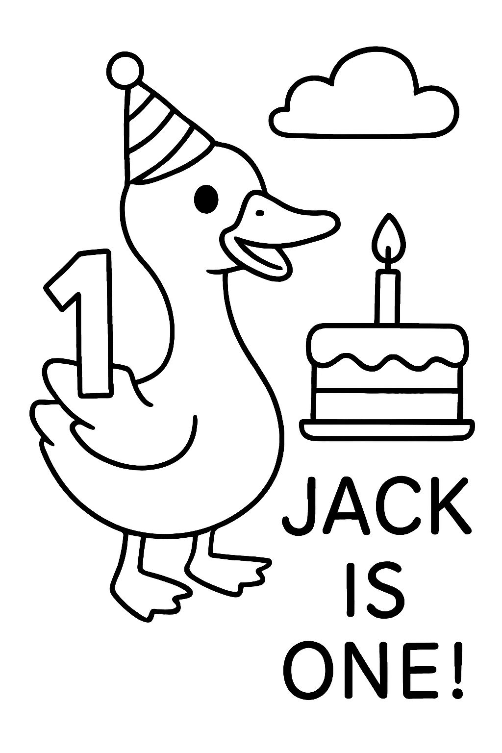 oie drôle nommée Jack pour son premier anniversaire
