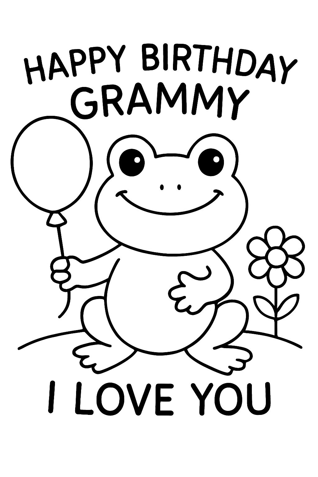 Happy Birthday Grammy I love you with frog