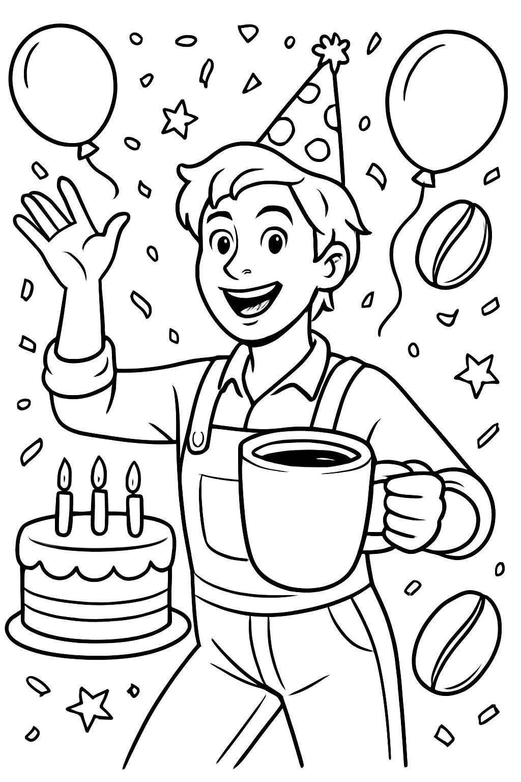 Coffee themed birthday card