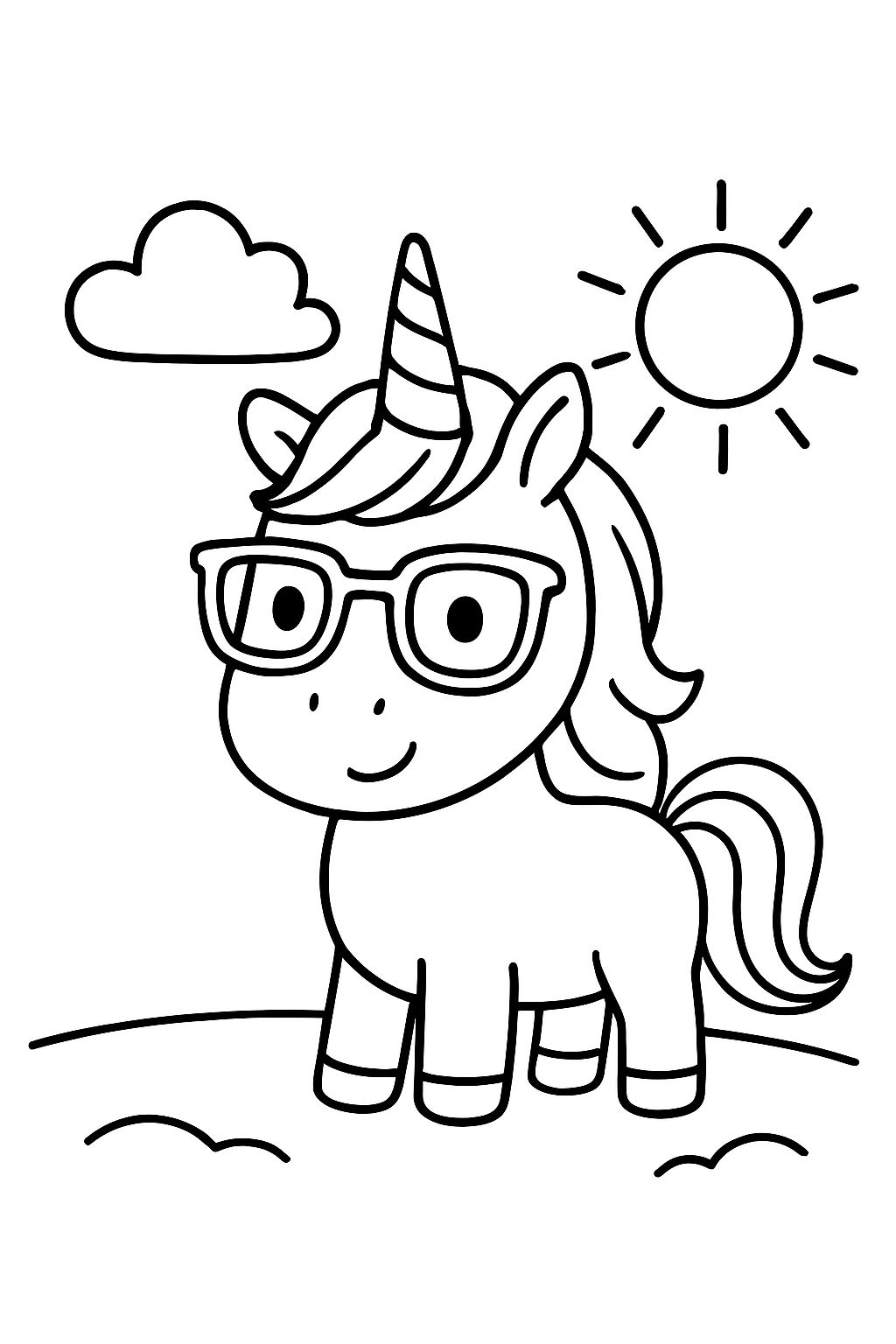 Einhorn mit Brille