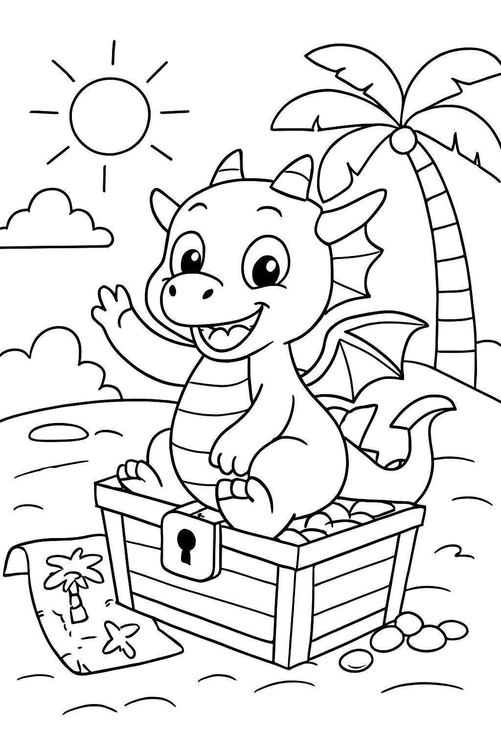 BABY DRAGON WITH Treasure