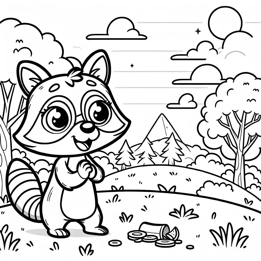 A raccoon searching for food