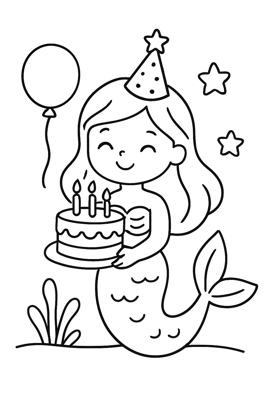 Eine meerjungfrau geburtstag mit torte Eine meerjungfrau geburtstag mit torte