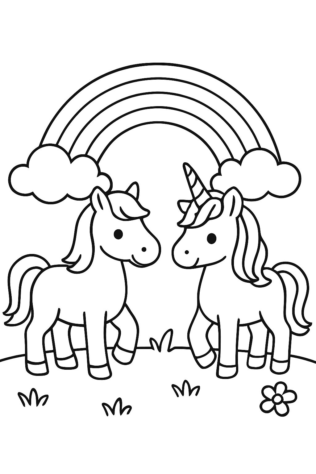 Pferd, Einhorn und regenbogen Pferd, Einhorn und regenbogen