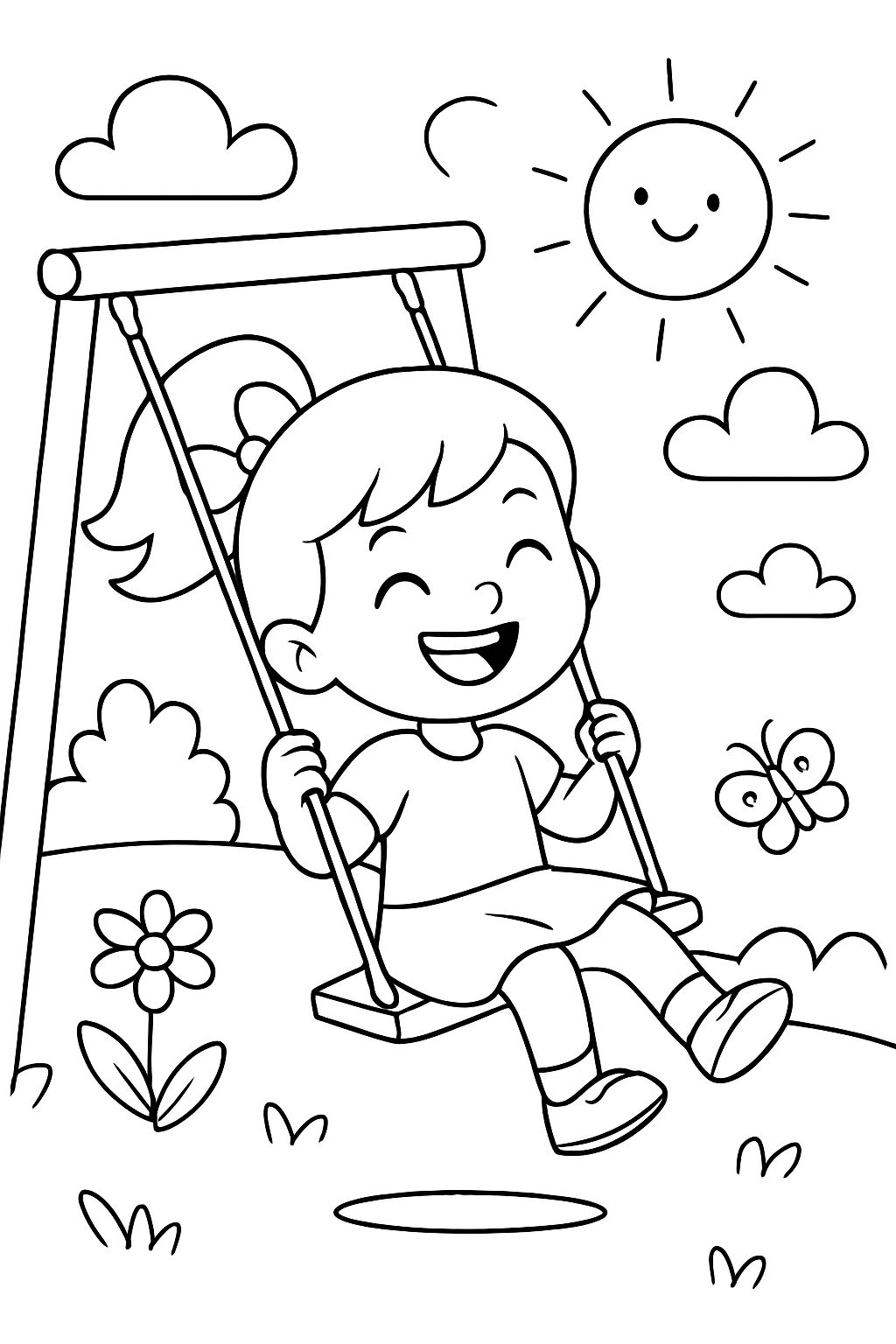 child on a swing