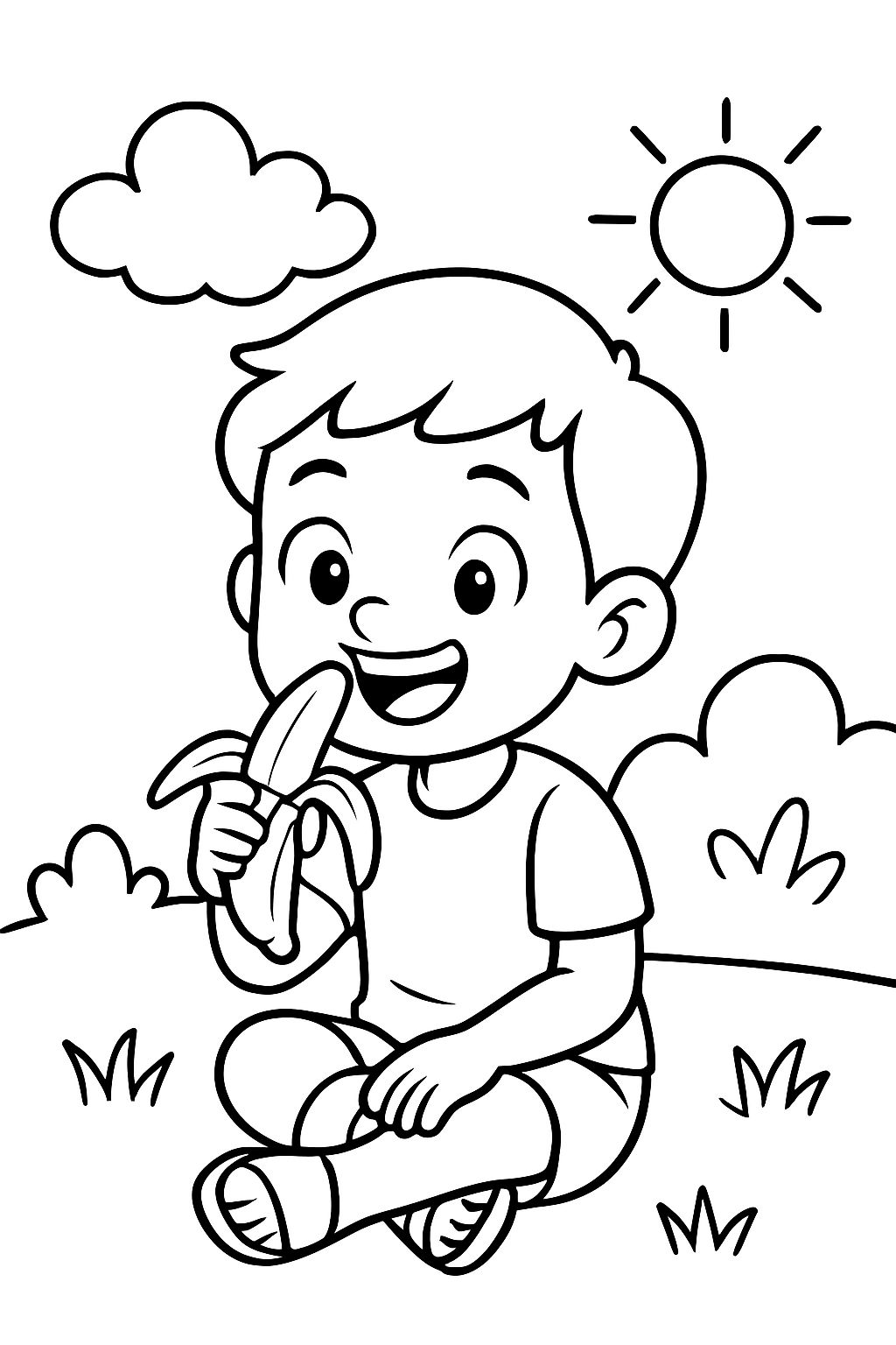 enfant mange une banane enfant mange une banane