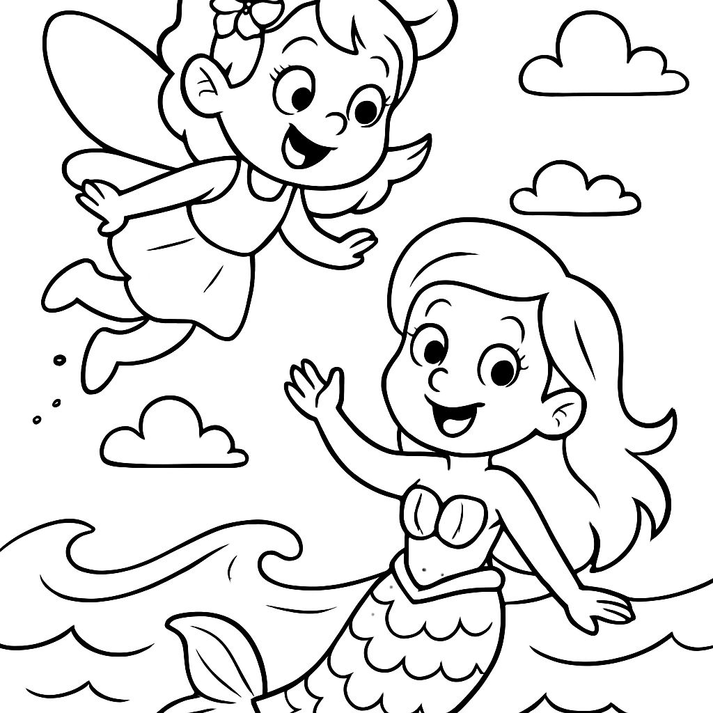 ein fee fliegt über meer, wo meerjungfrau ist ein fee fliegt über meer, wo meerjungfrau ist