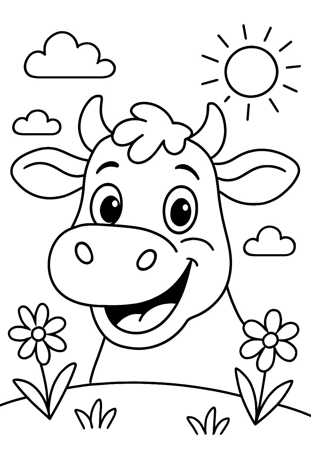 desenho de uma vaca, somente o rosto. desenho de uma vaca, somente o rosto.