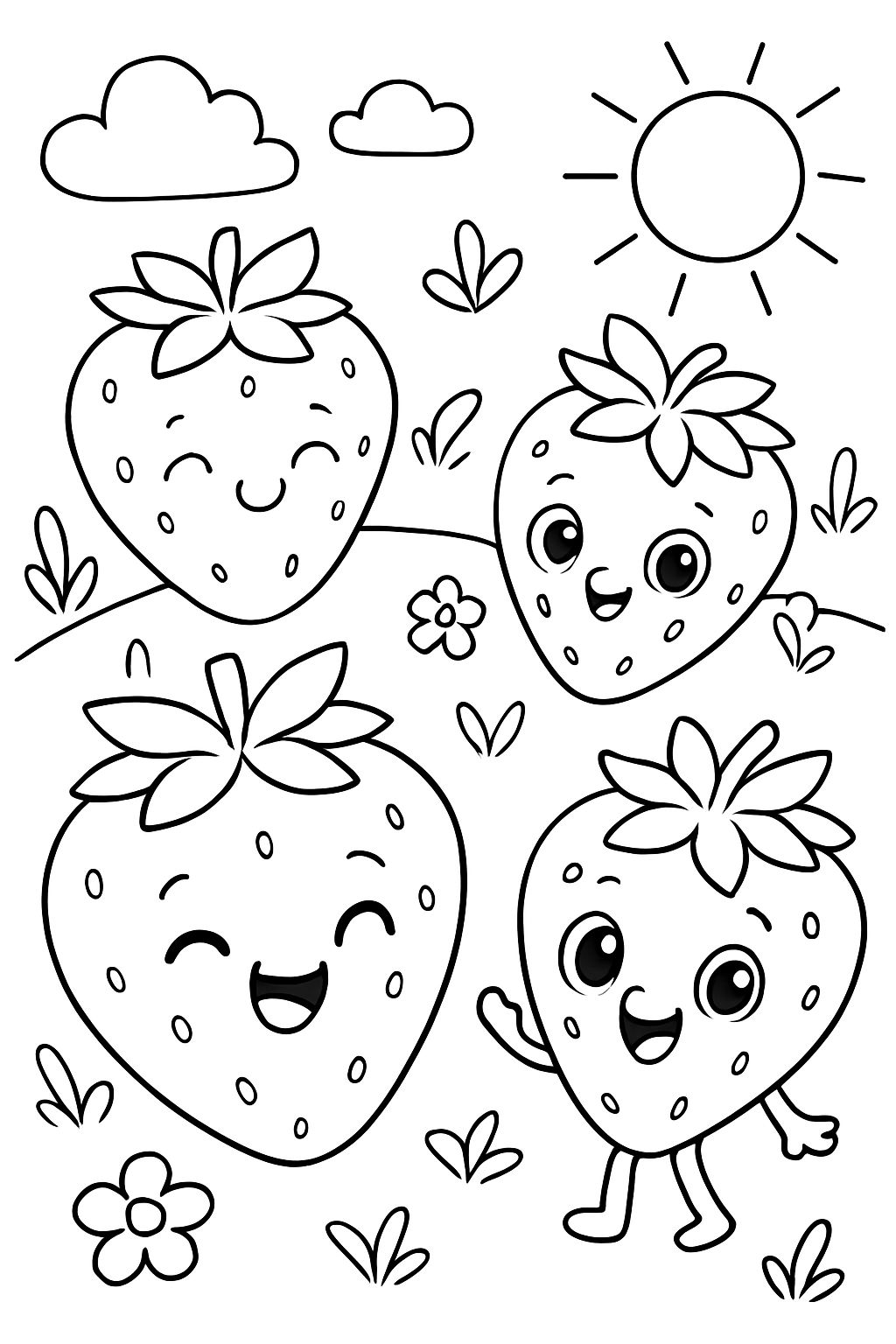Keine Person, nur niedliche Erdbeeren.