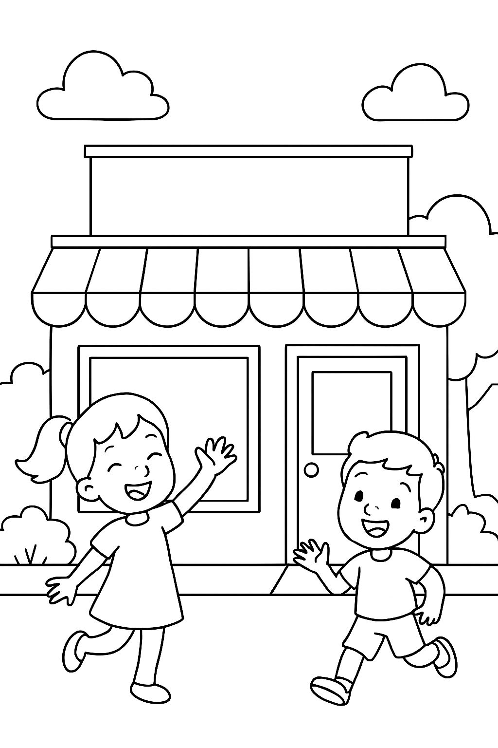 A store with a blank exterior wall