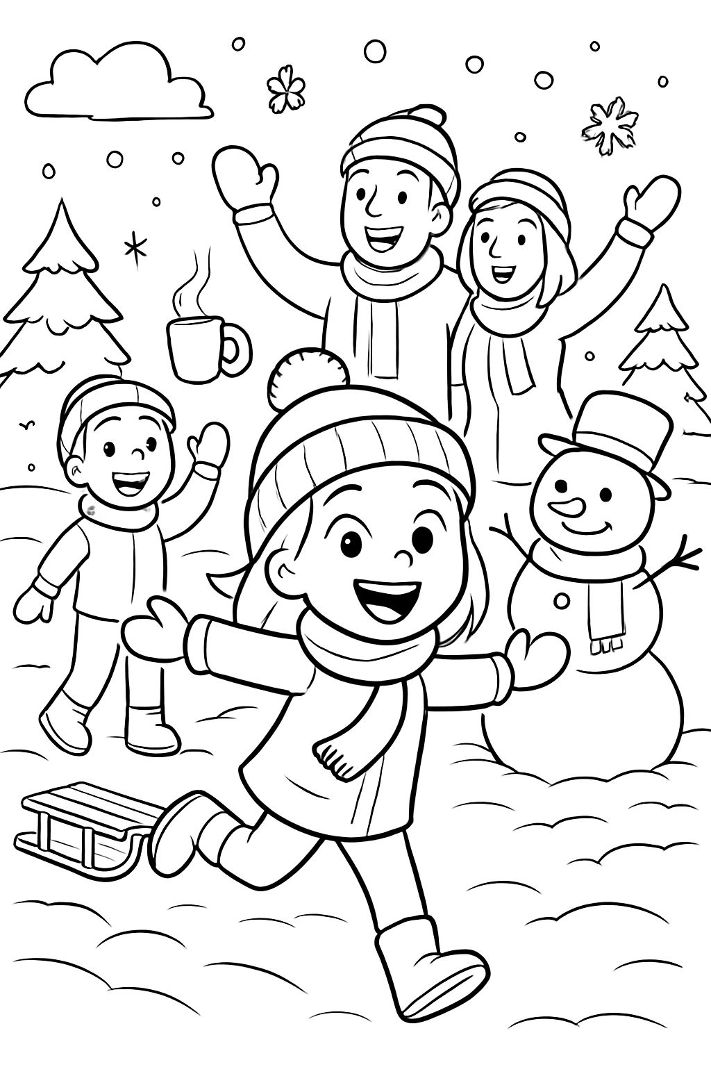 Celebração familiar no inverno Celebração familiar no inverno