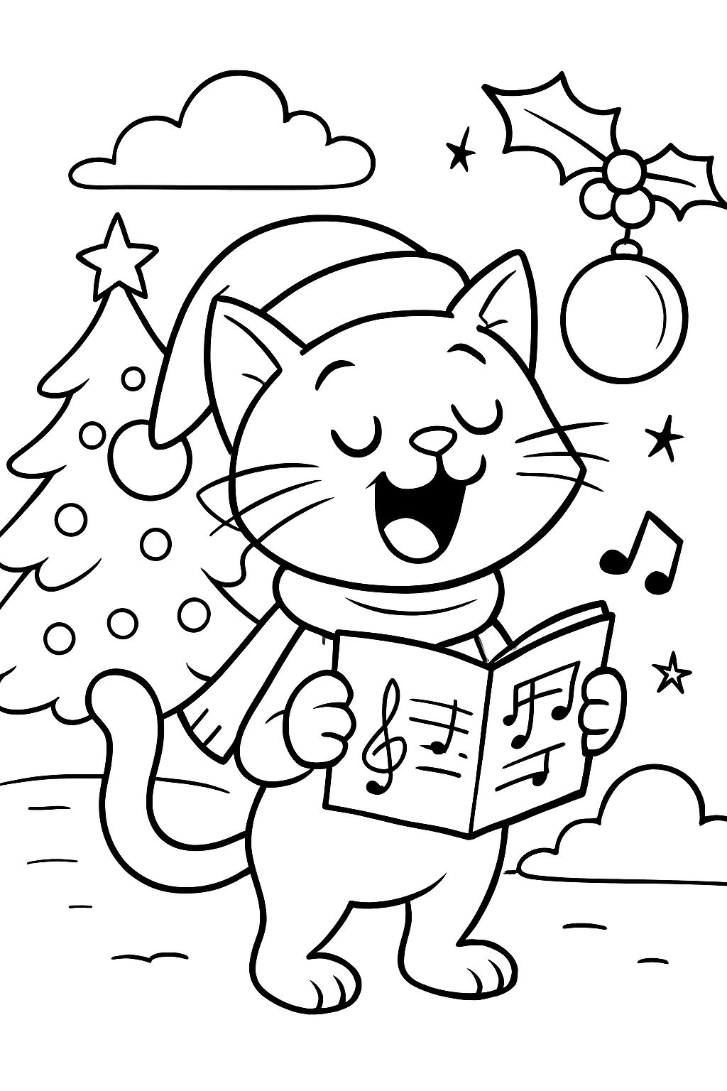 A cat singing a christmas carol