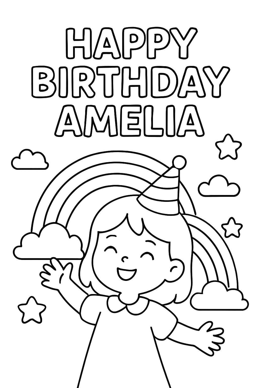 Happy Birthday amelia mit Regenbögen