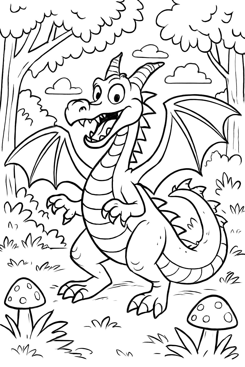 Um dragão na floresta