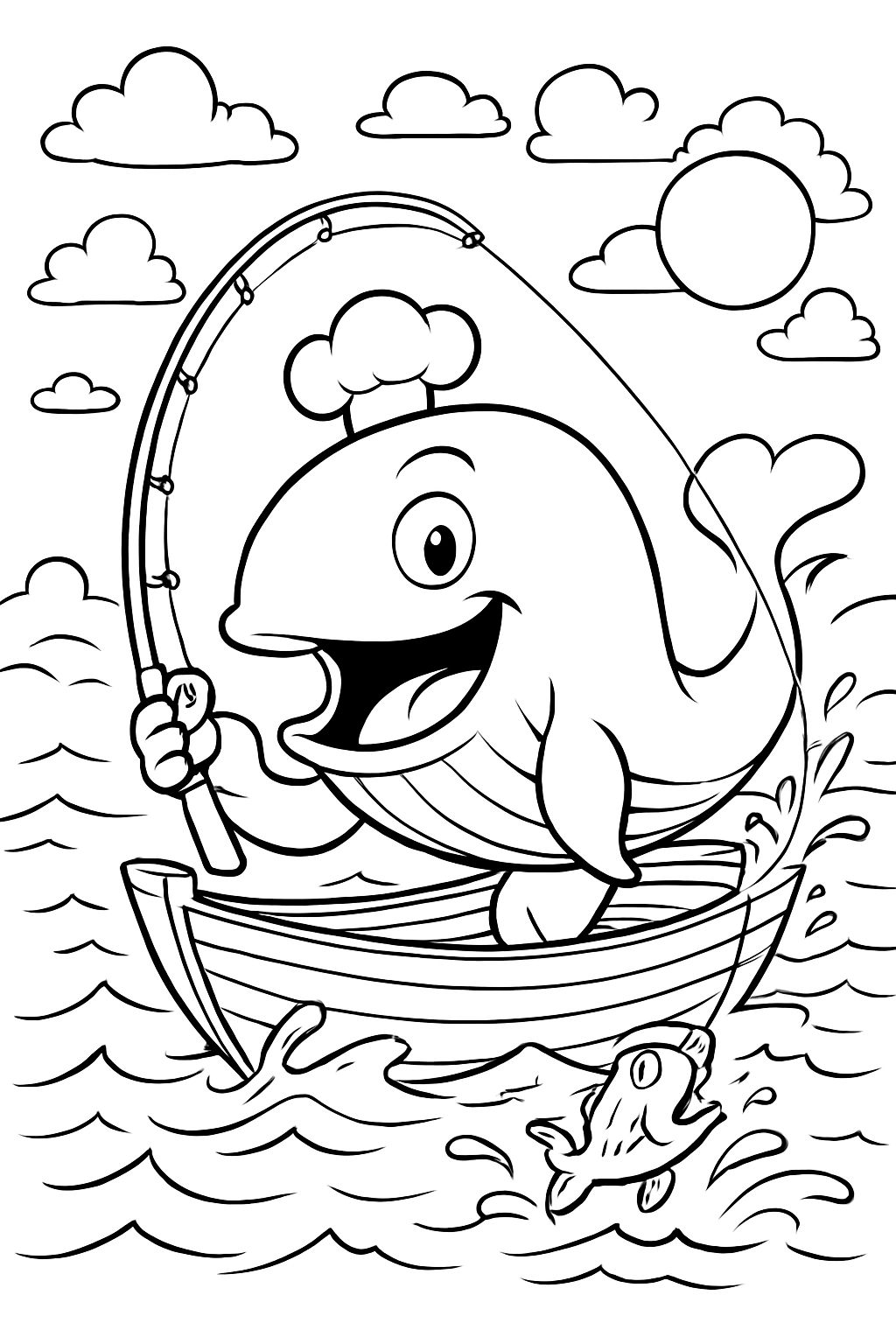 a whale going fishing
