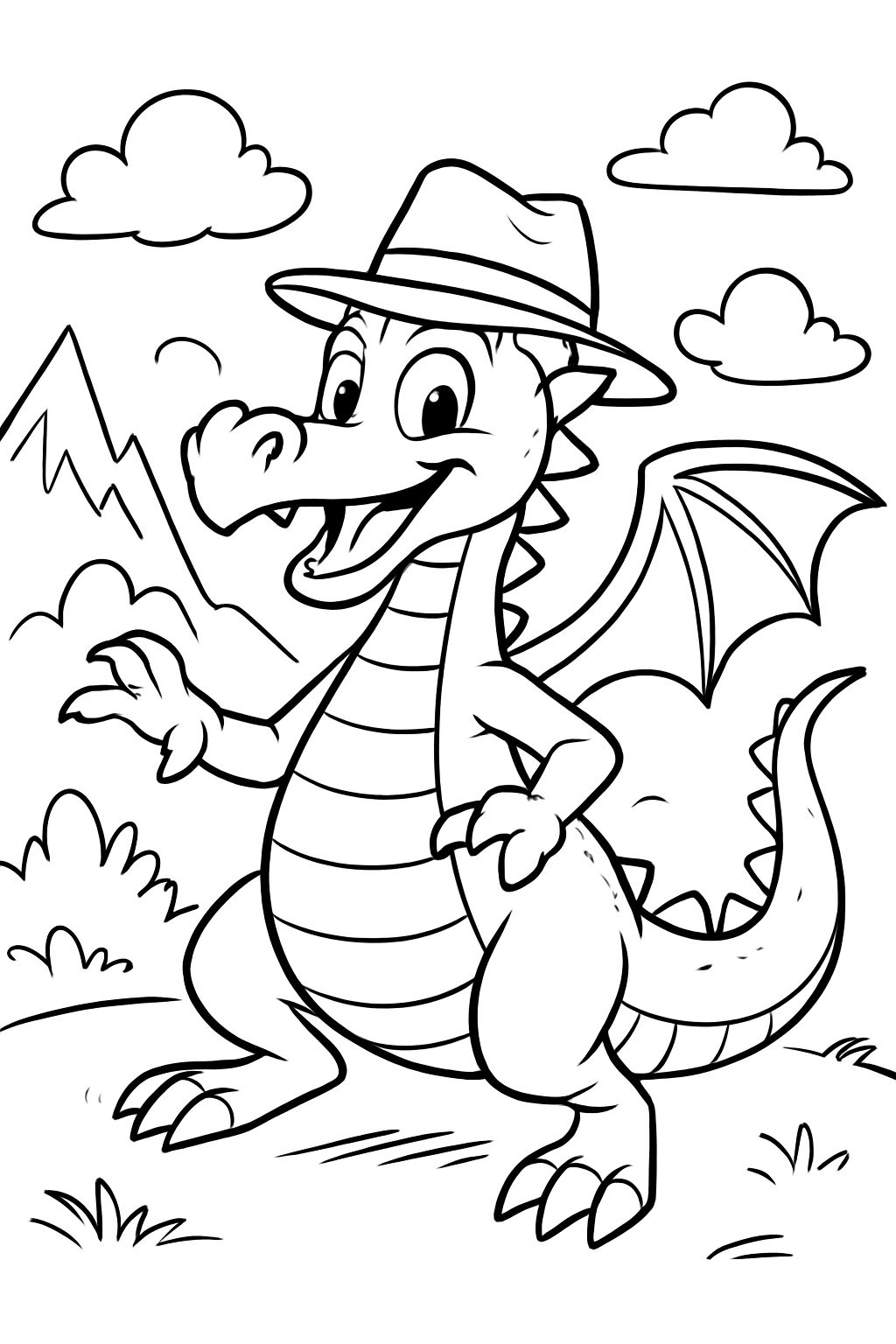 einen drachen mit hut