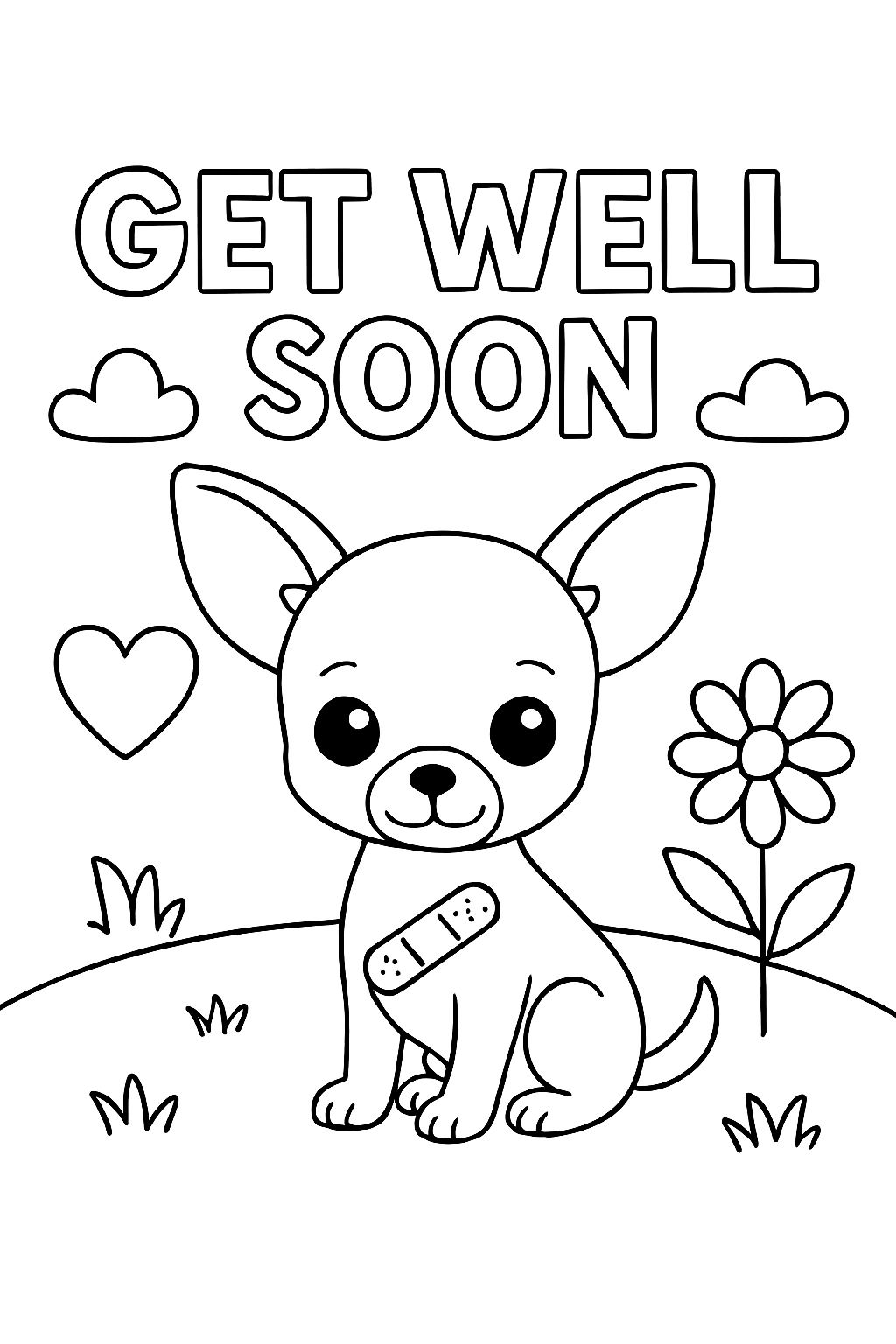 Get well soon card with a chihuahua
