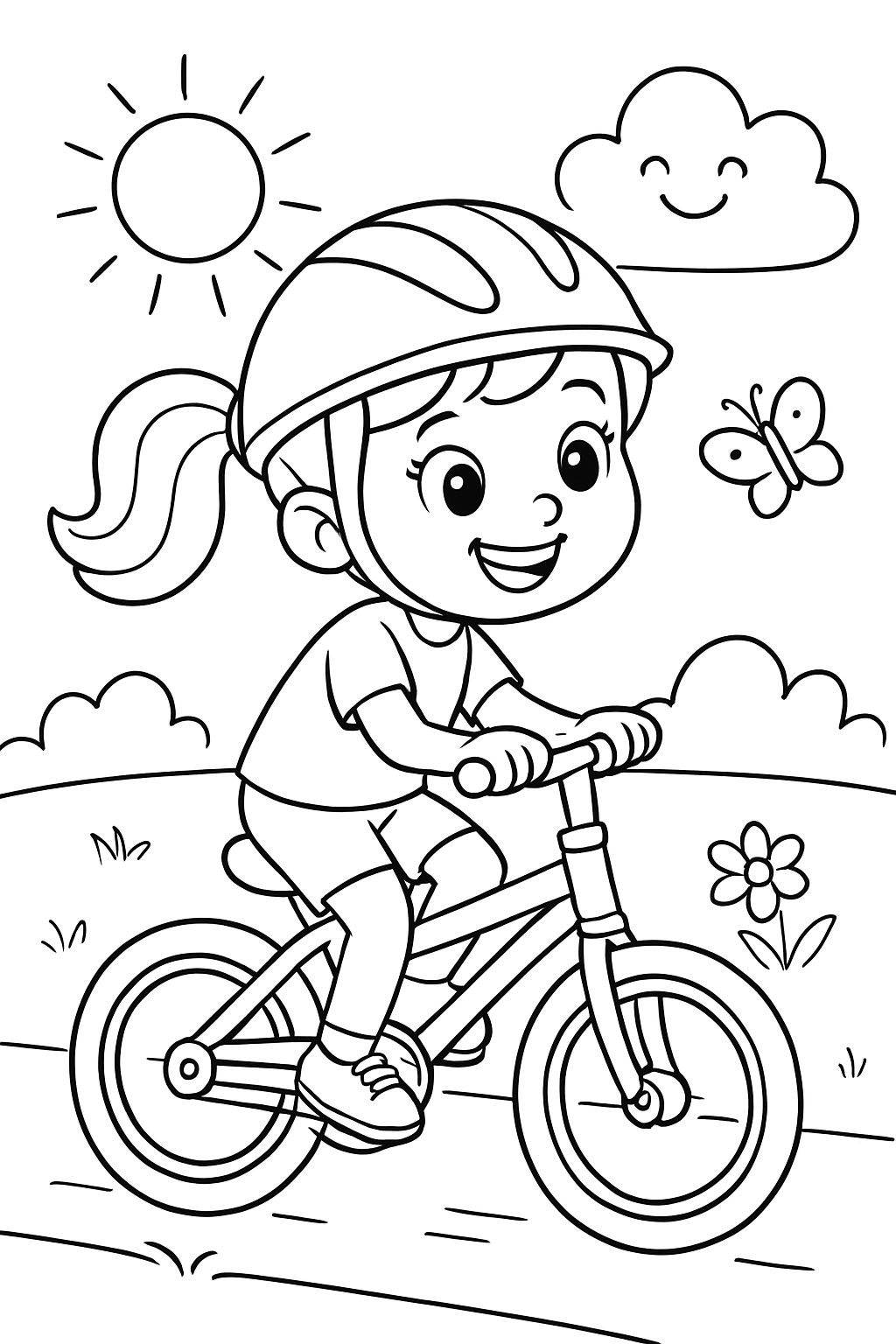 petite fille à vélo