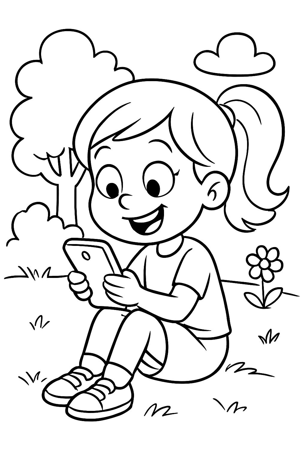 A girl watching phone A girl watching phone