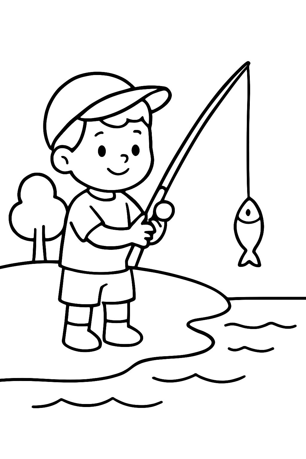little boy fishing