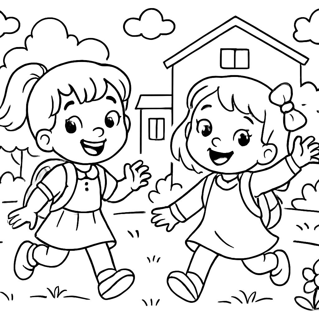 2 meninas pequenas na pré-escola 2 meninas pequenas na pré-escola