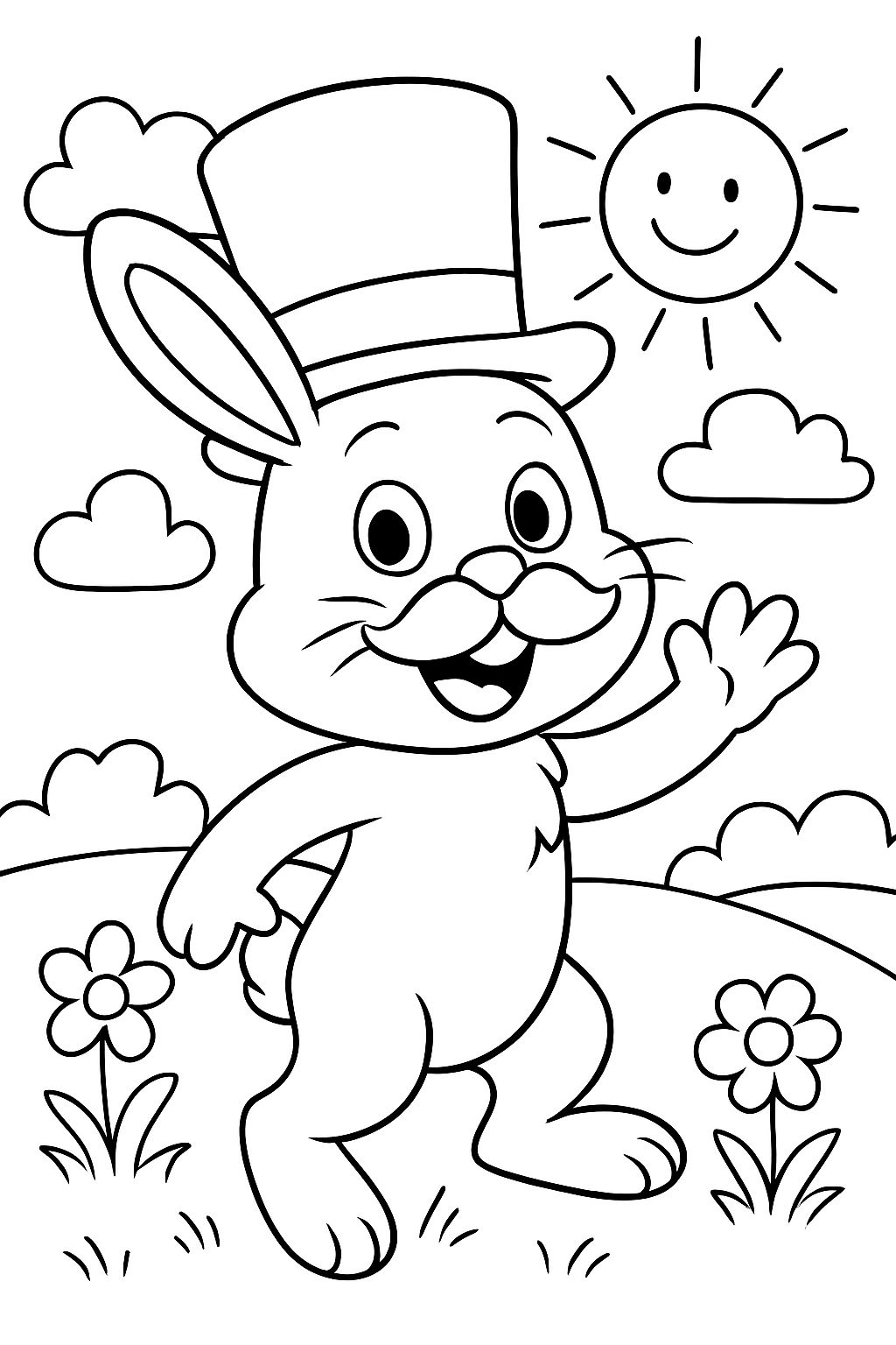 Rabbit with Hat and Mustache