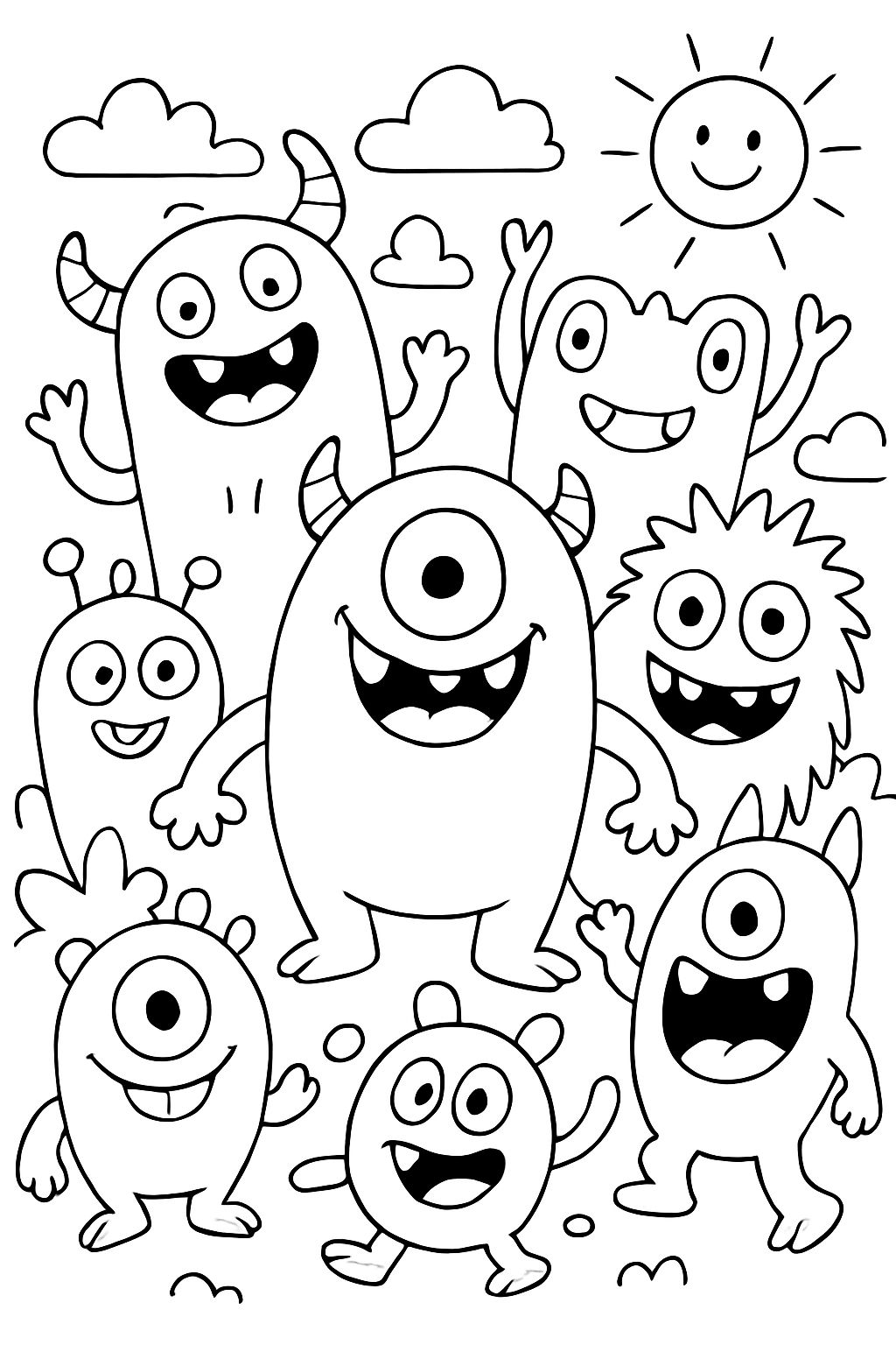 Silly monster crowd