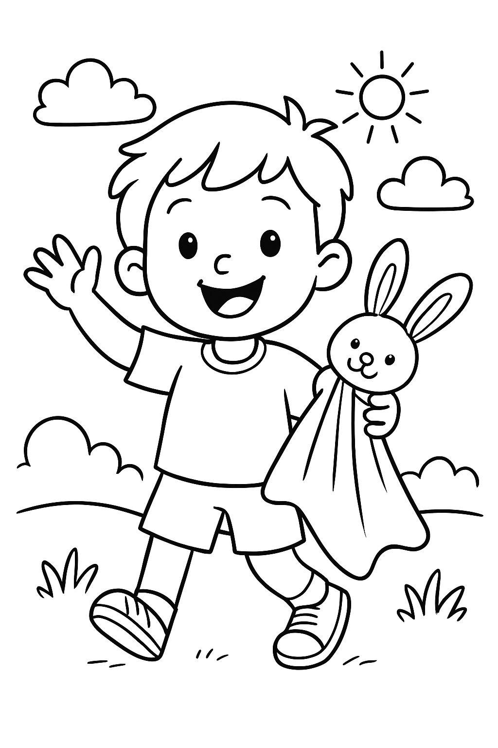 Um menino com um pano de burro