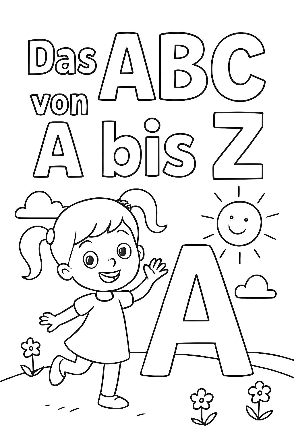 El ABC de la A a la Z en letras para colorear