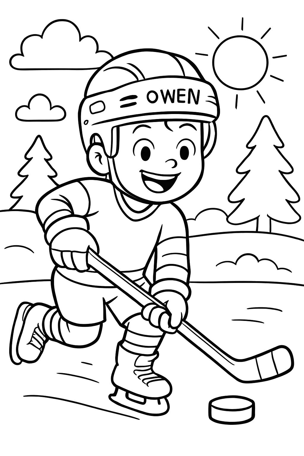 Ein Junge Hockeyspieler namens Owen
