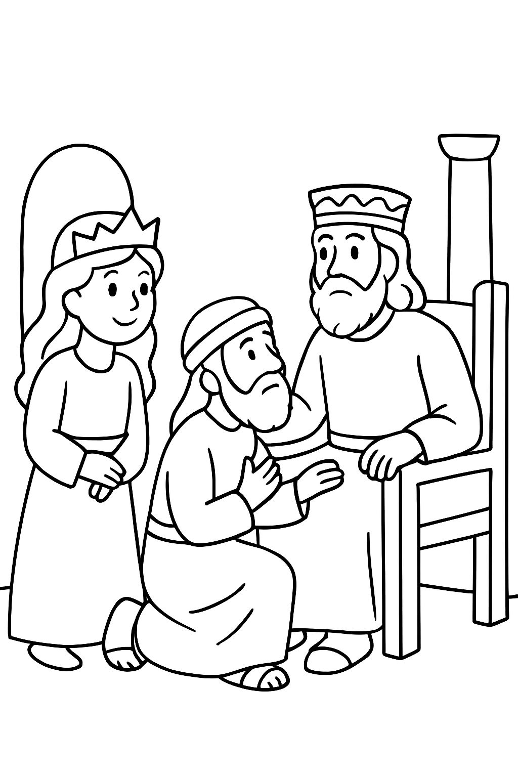 Queen Esther and Mordecai save the king