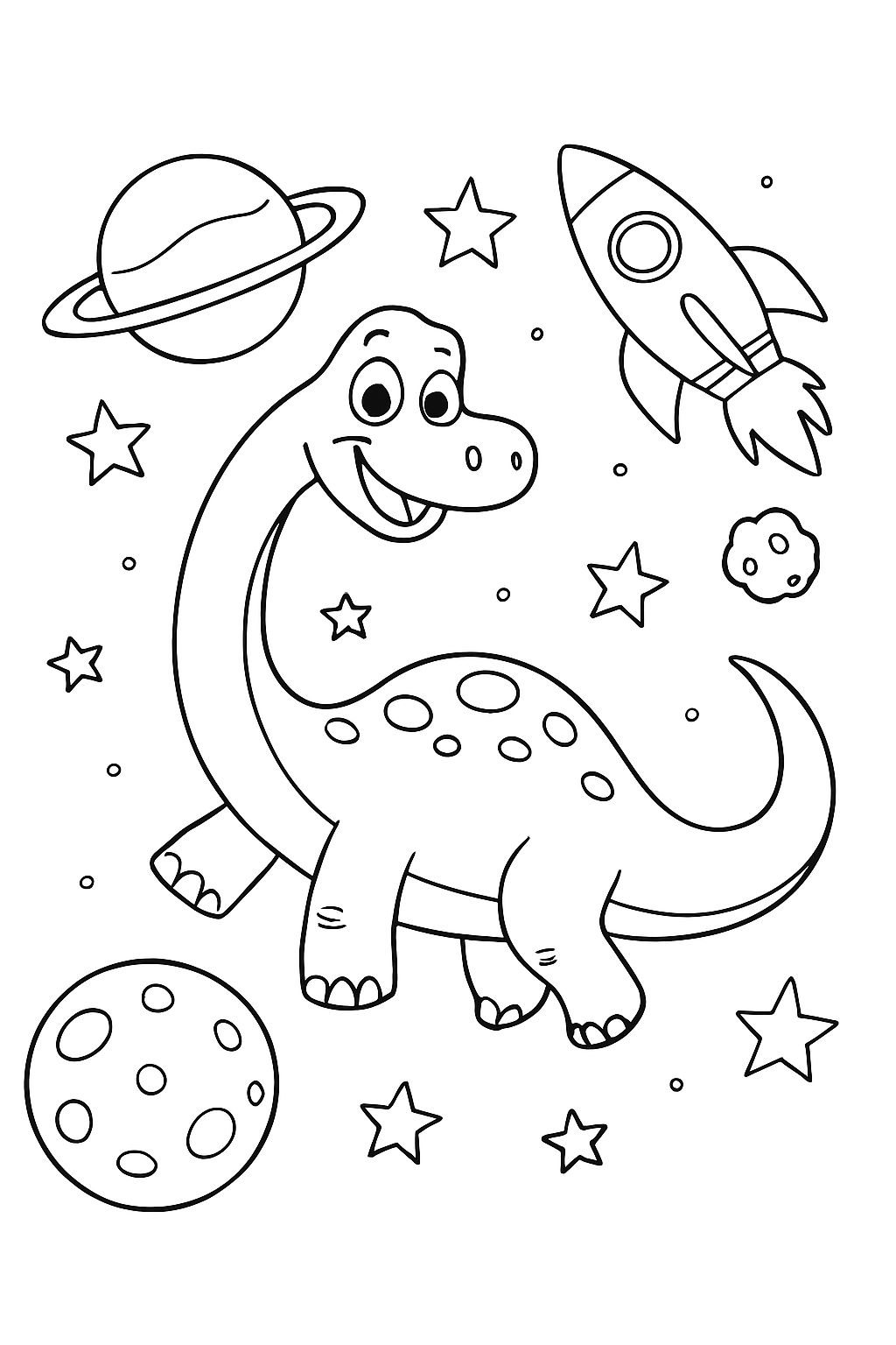 A Diplodocus in space without a spacesuit