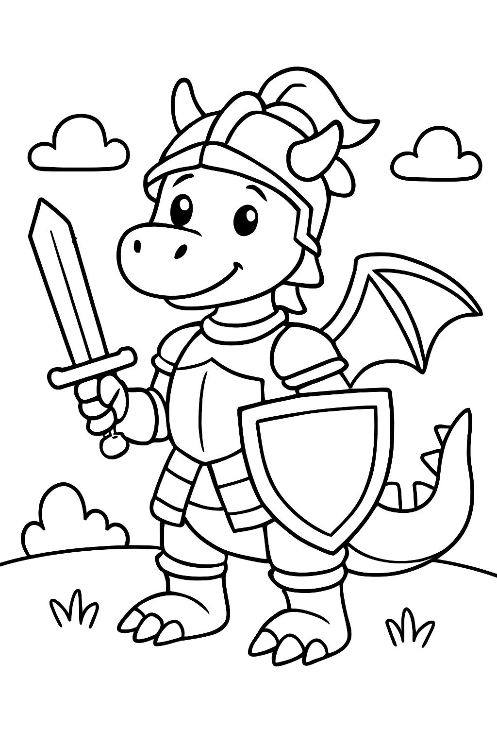 a dragon in knight armor
