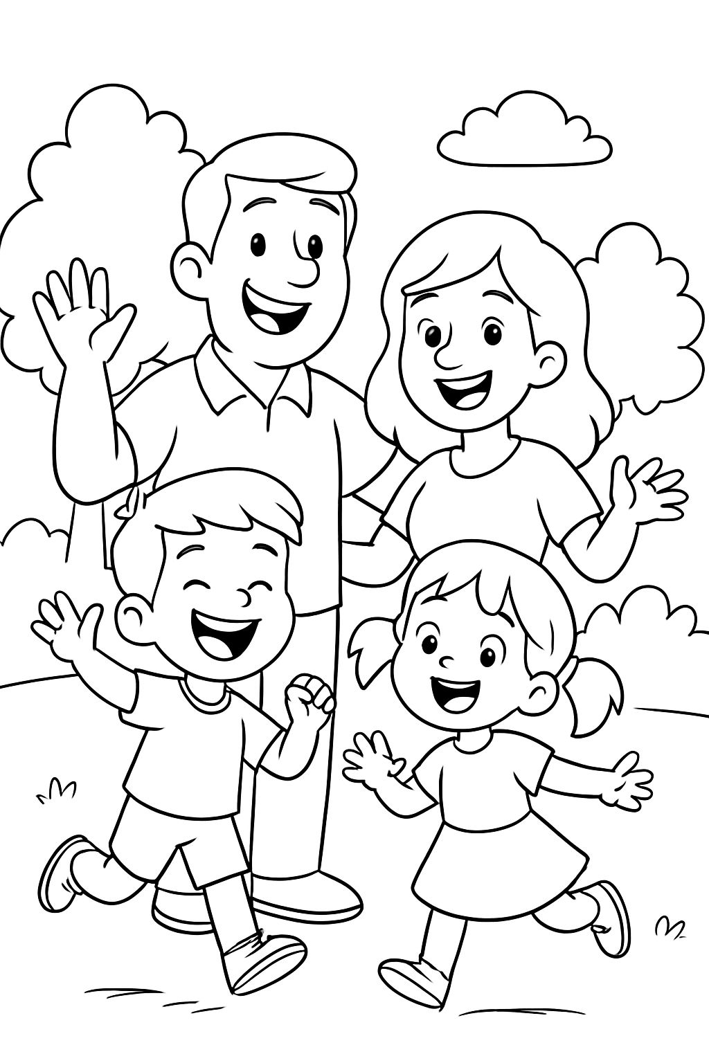 Father, mother, son, and daughter