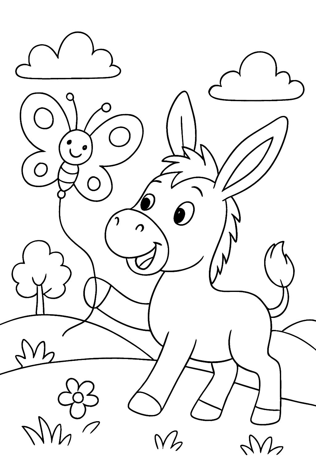 Butterfly balloon and donkey