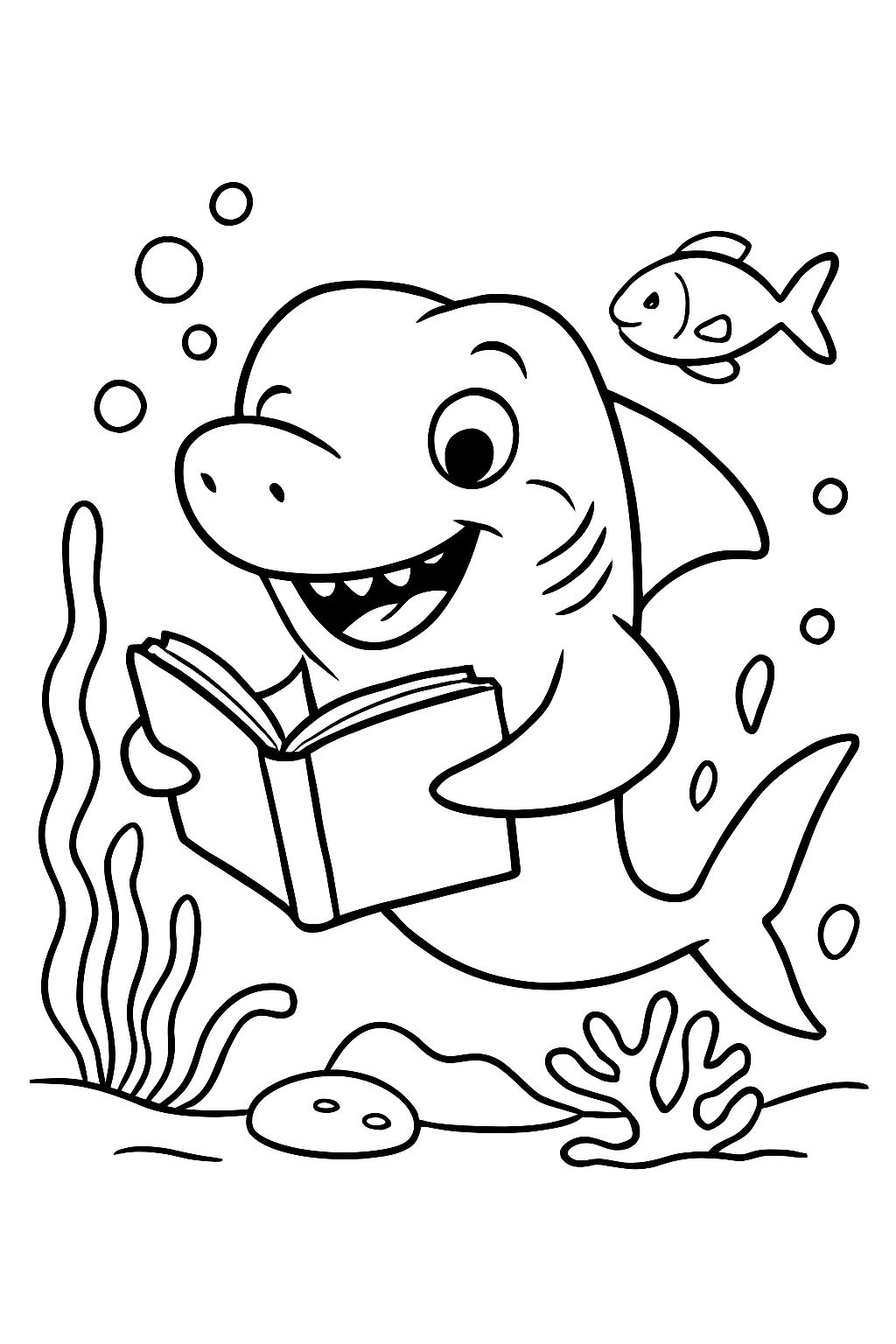 Hai liest ein Buch