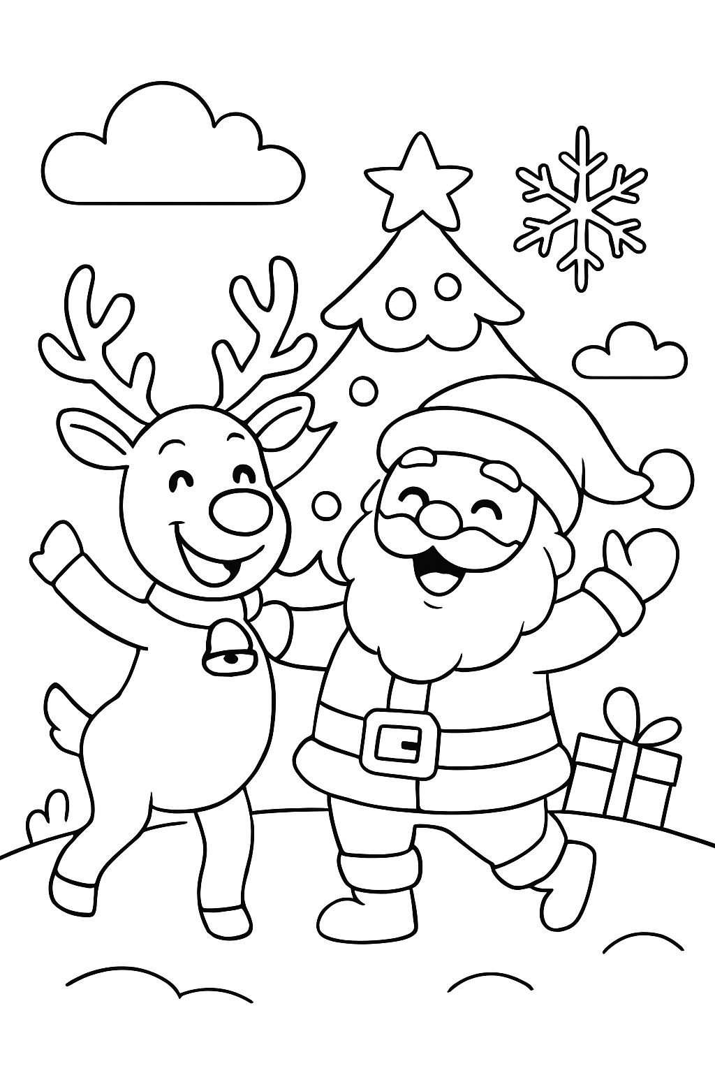 christmas theme with santa and reindeer
