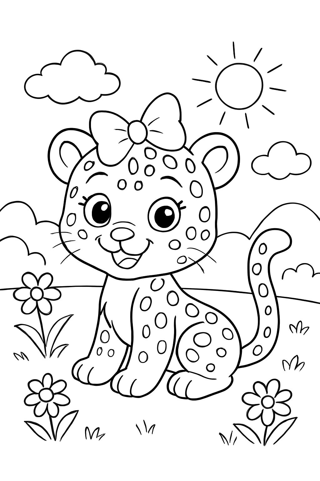 Filhote de leopardo com laço