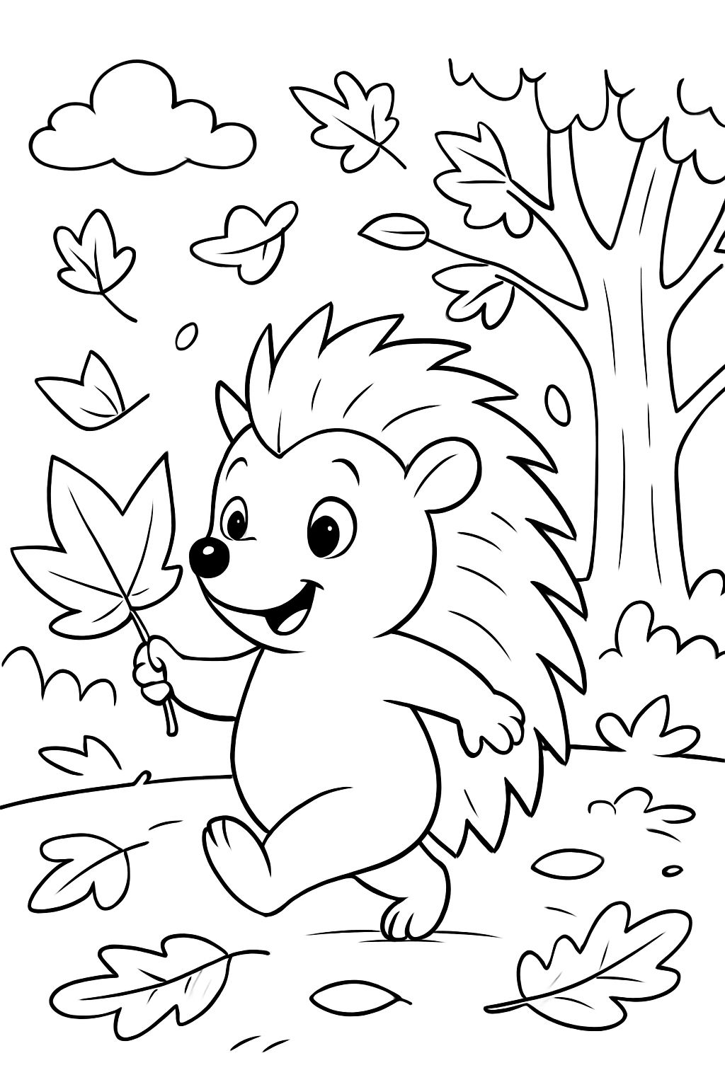 a hedgehog in autumn