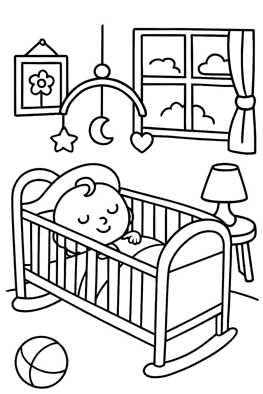 Baby cradle in the house