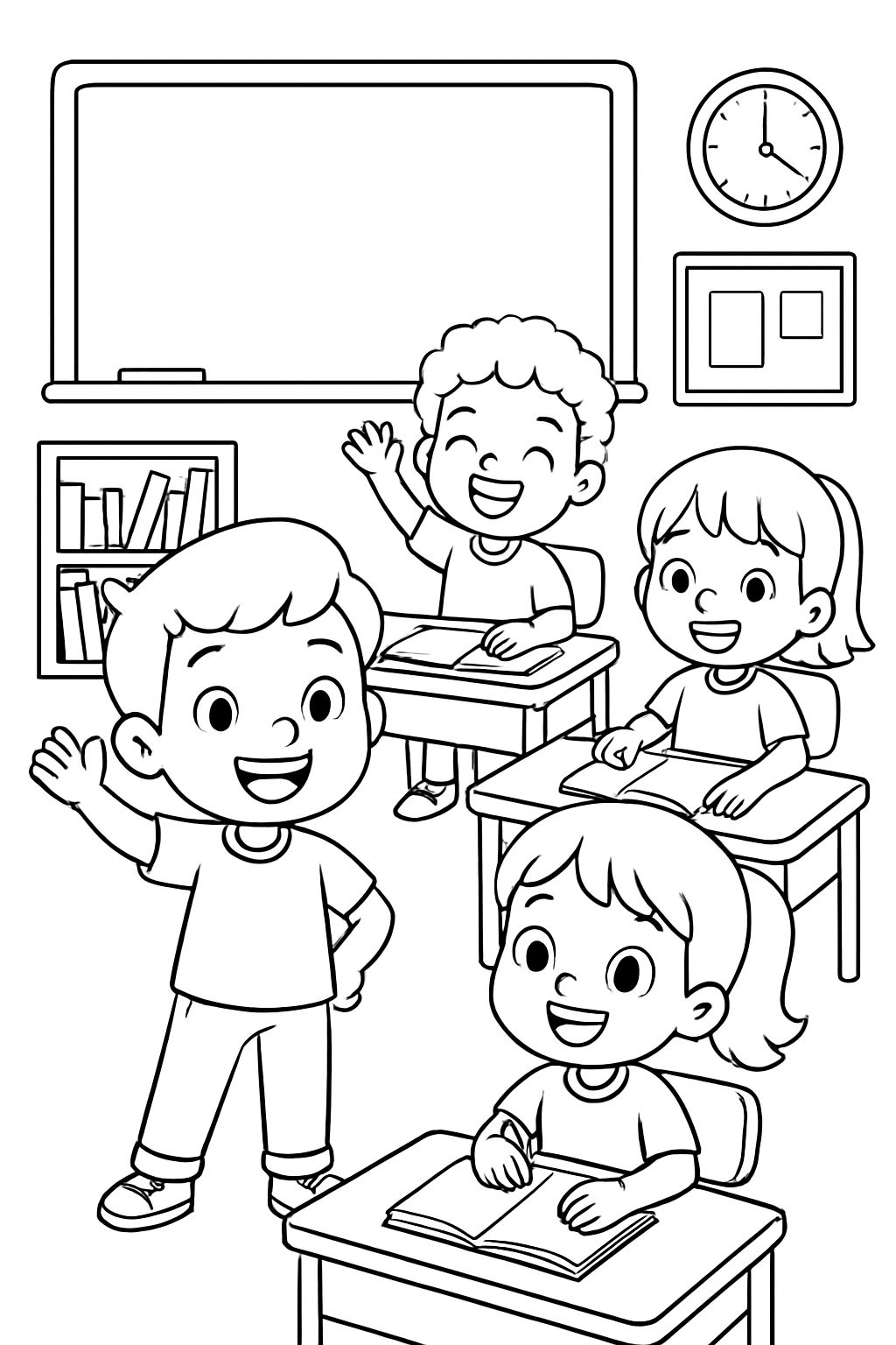 crianças na sala de aula
