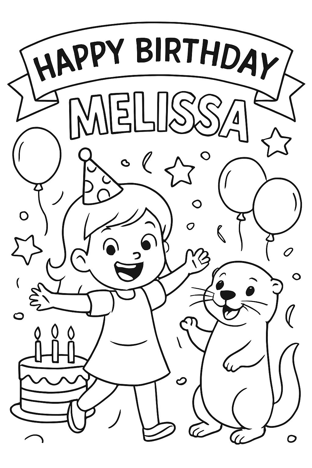 Alles Gute zum Geburtstag, Melissa mit Otter.