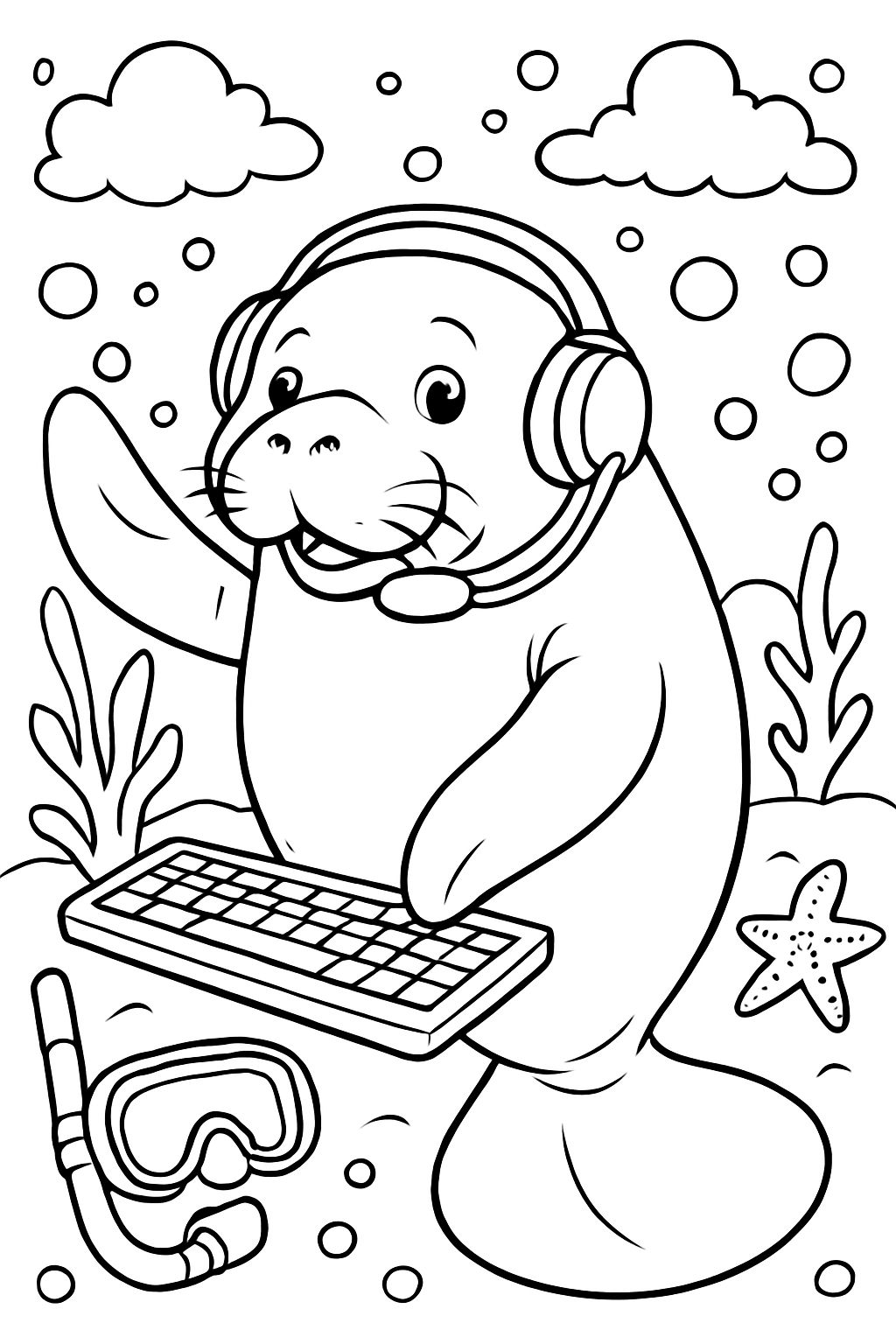 a manatee with dispatcher headset