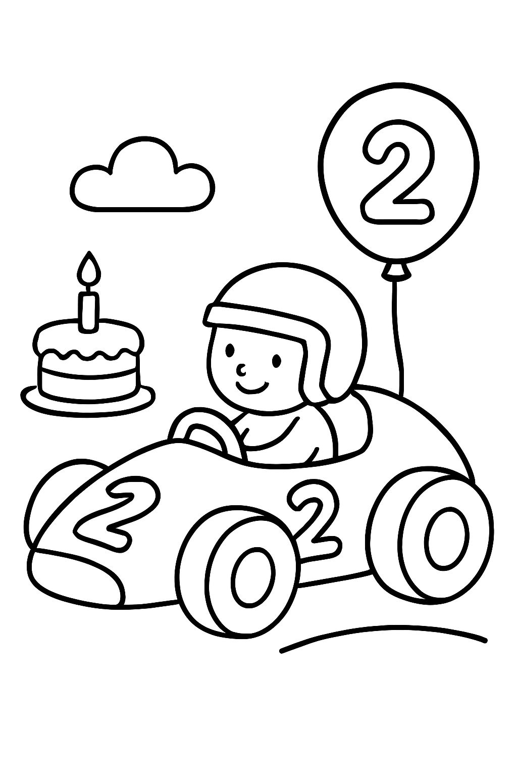 a race car number 2 birthday