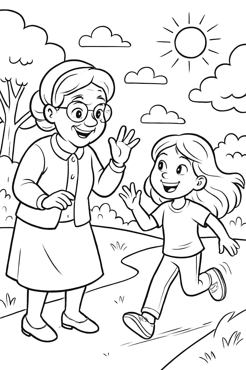 a grandmother with her granddaughter