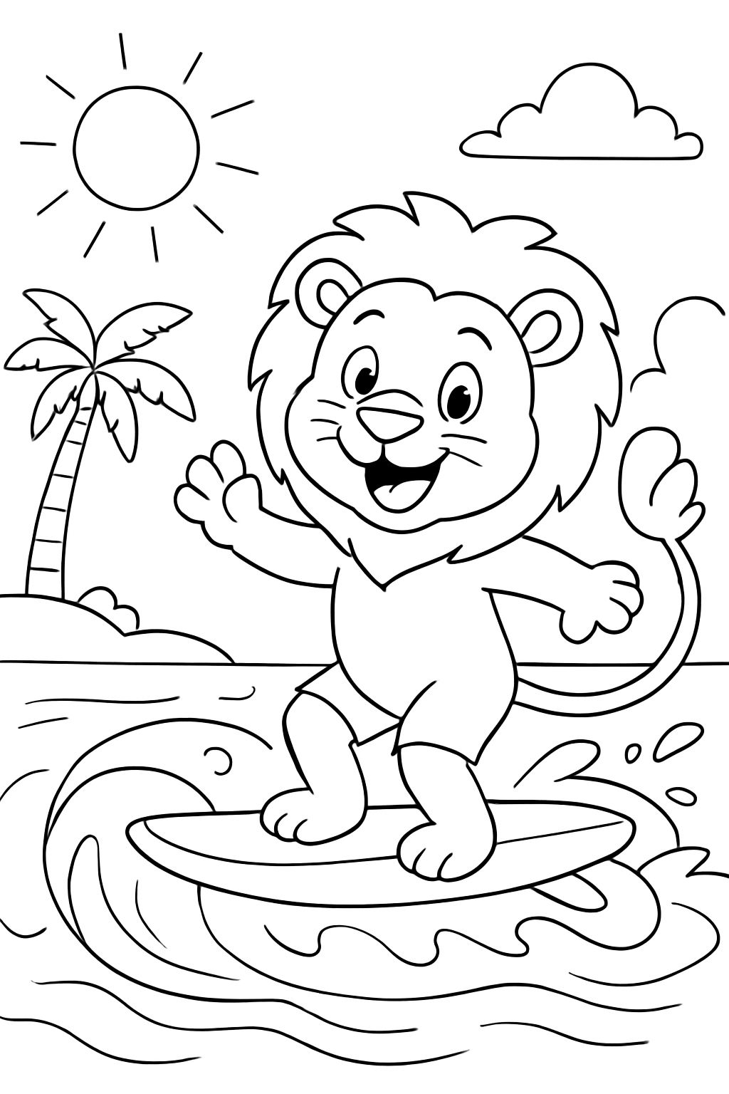 Lion surfing