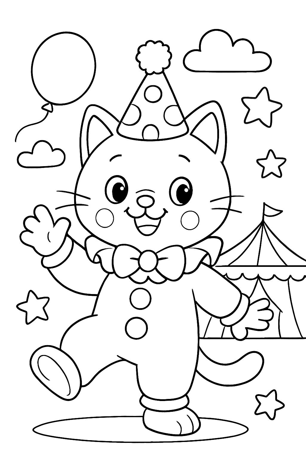 cat dressed as a clown